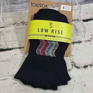 ToeSox Half Toe Low Rise Grip Socks Yoga Pilates Organic Cotton Size S NWT